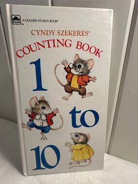 Vintage 80s Cyndy Szekeres’ Counting Book 1 to 10 Golden Sturdy Board Book 1984
